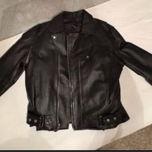 Men’s Black 100% Leather Jacket (Outer Shell)